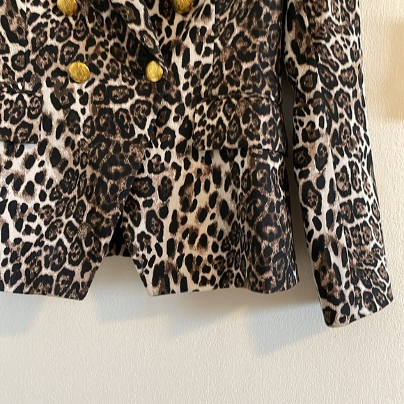 A.L.C. Alton Blazer Women’s Size 4 Double‎ Breasted Leopard Print Gold Buttons - Picture 7 of 10